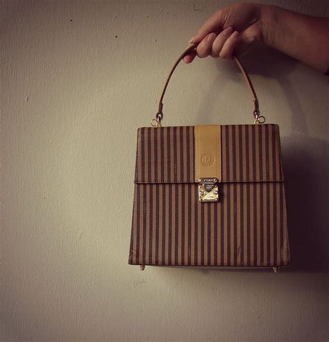 fendi vintage striped tote|authentic vintage Fendi handbags.